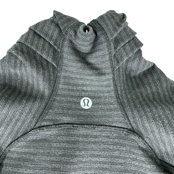 Lululemon stripe gray black pique Bhakti zip jacket asymmetric Luon 10 - Picture 12 of 17